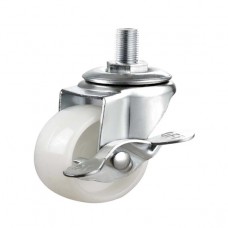 NYLON CASTERS - SWIVEL - Threaded Stem (40mm & 50mm) (BRAKED)